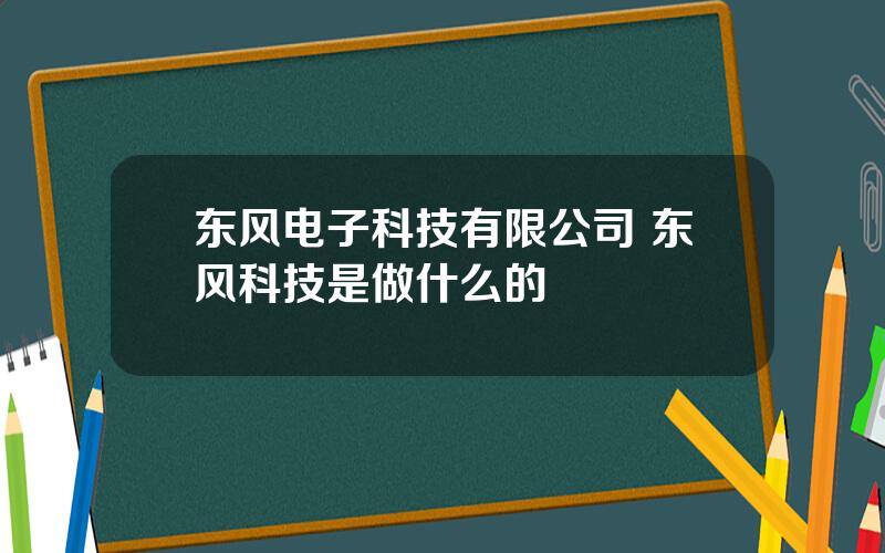 东风电子科技有限公司 东风科技是做什么的
